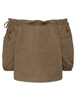 Only Blusen*ONLTILLA THYRA OFF SHOULDER TOP NN Walnut