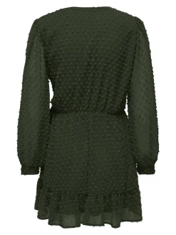 Only Kleider*ONLTIVA L/S DOBBY WRAP DRESS NOOS WVN Rosin