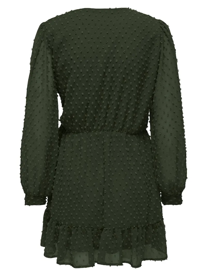 Only Kleider*ONLTIVA L/S DOBBY WRAP DRESS NOOS WVN Rosin