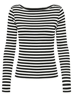 Only Shirts*ONLTRISTA L/S BOATNECK TOP BOX JRS black3