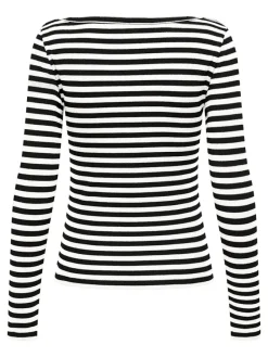 Only Shirts*ONLTRISTA L/S BOATNECK TOP BOX JRS black3