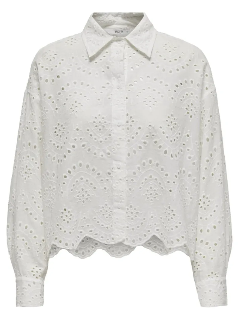 Only Blusen*ONLVALAIS L/S SHIRT WVN NOOS Cloud Dancer