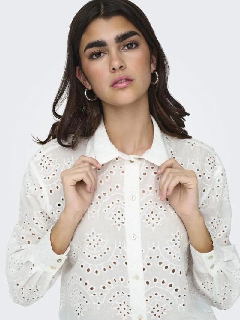 Only Blusen*ONLVALAIS L/S SHIRT WVN NOOS Cloud Dancer