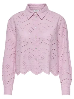 Only Blusen*ONLVALAIS L/S SHIRT WVN NOOS pink lady