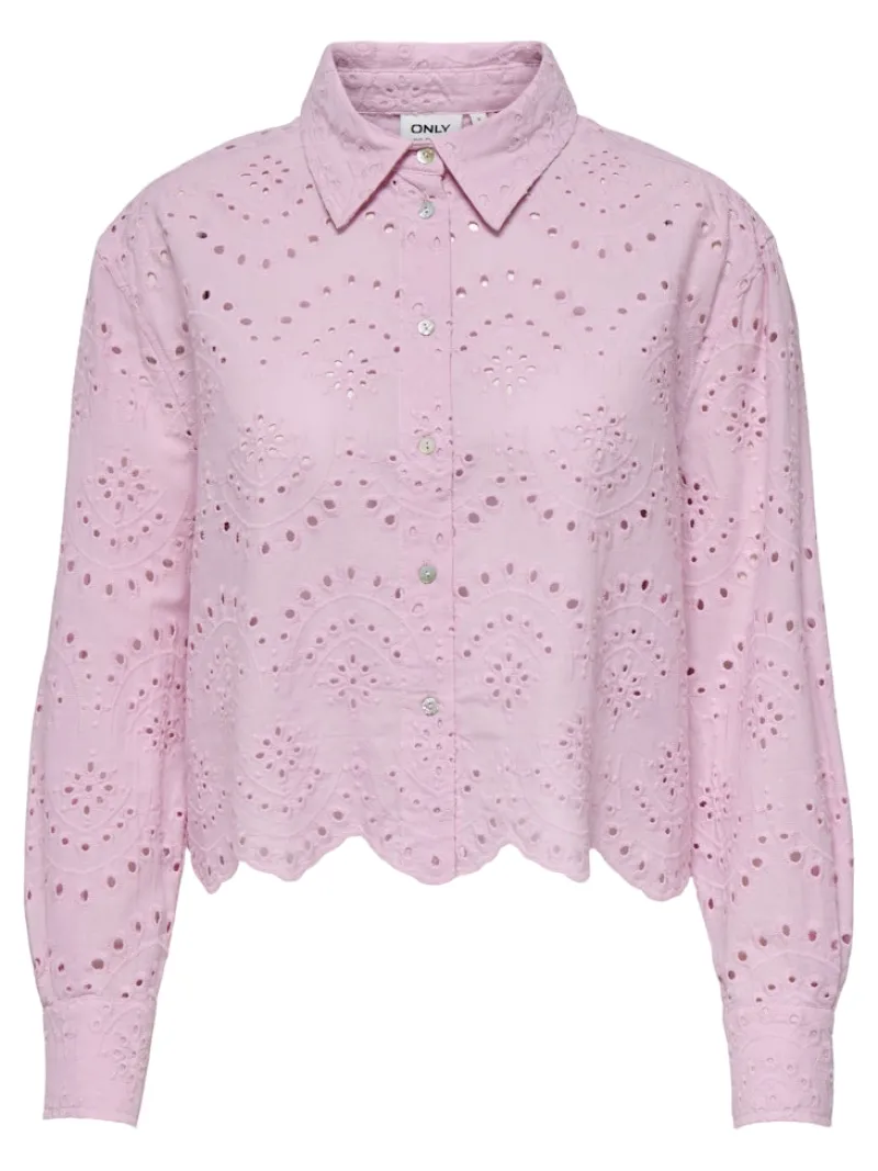 Only Blusen*ONLVALAIS L/S SHIRT WVN NOOS pink lady