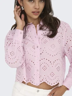 Only Blusen*ONLVALAIS L/S SHIRT WVN NOOS pink lady