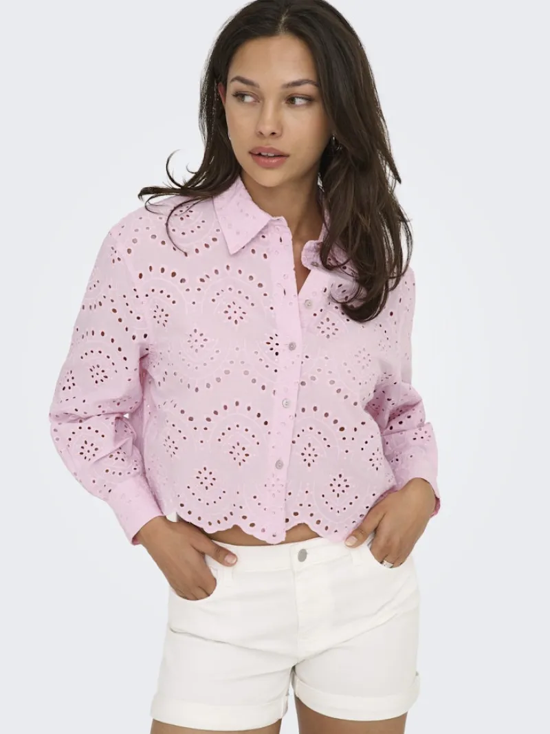 Only Blusen*ONLVALAIS L/S SHIRT WVN NOOS pink lady