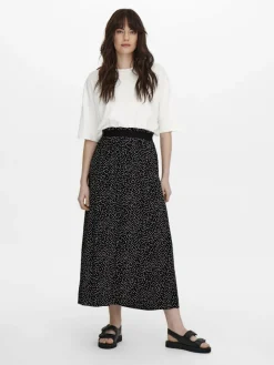 Only Röcke*ONLVENEDIG AOP LIFE LONG SKIRT WVN NOOS Black