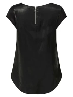 Only Blusen*ONLVIC SS SHIMMER TOP NOOS WVN Black