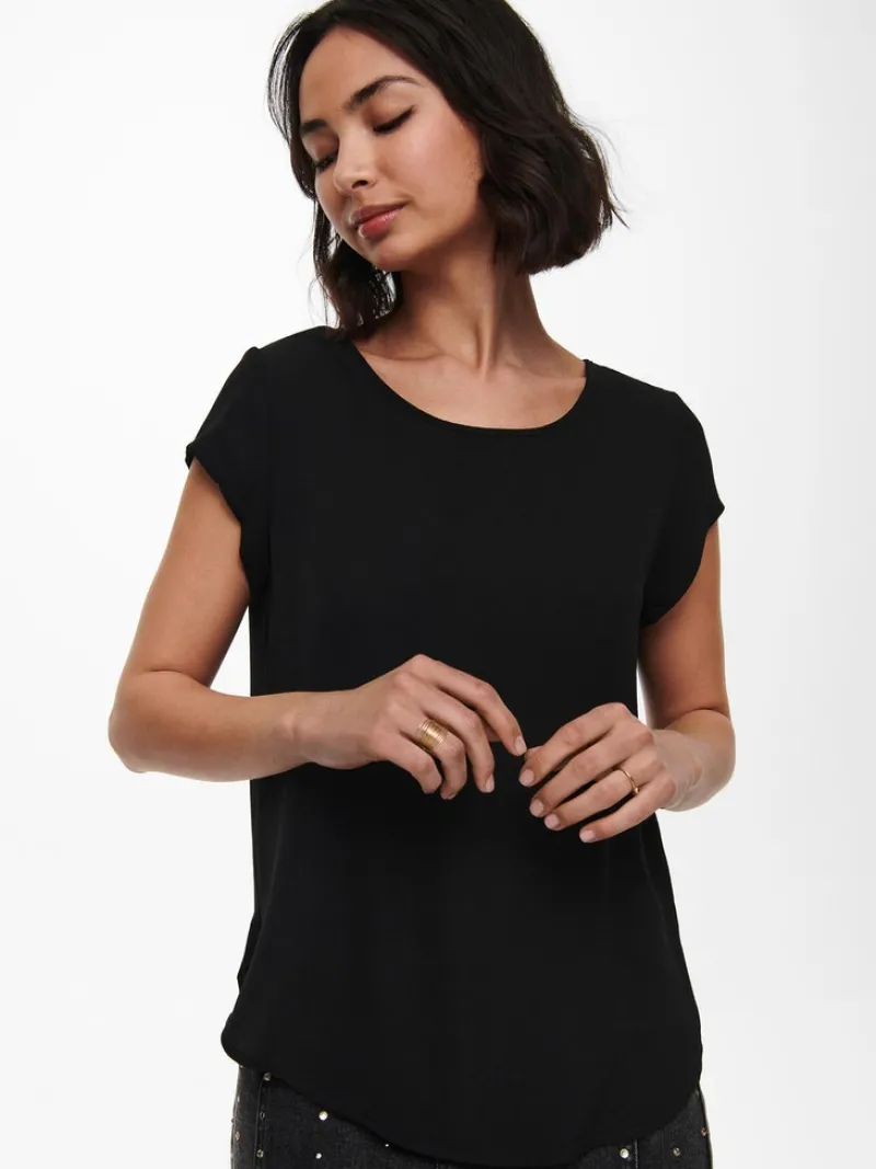 Only Blusen*ONLVIC S/S SOLID TOP NOOS WVN black1