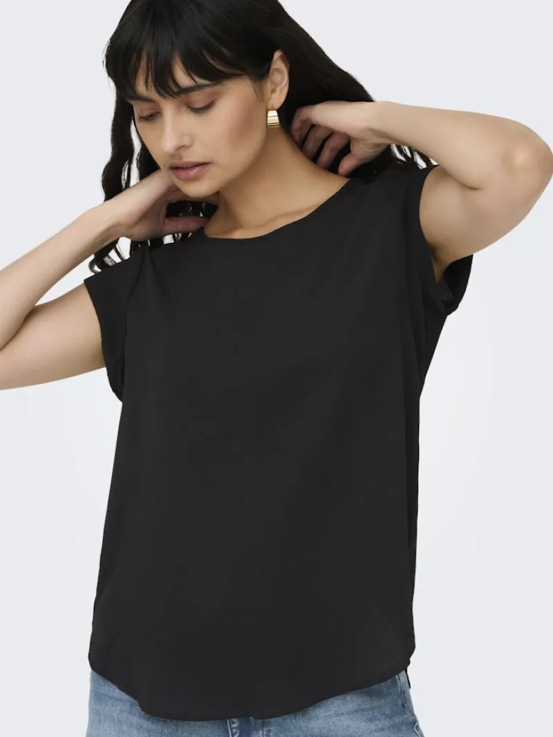 Only Blusen*ONLVIC S/S SOLID TOP NOOS WVN black1
