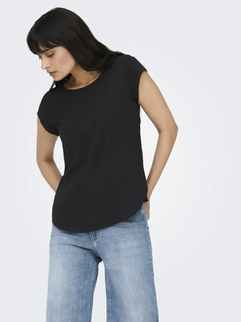 Only Blusen*ONLVIC S/S SOLID TOP NOOS WVN black1