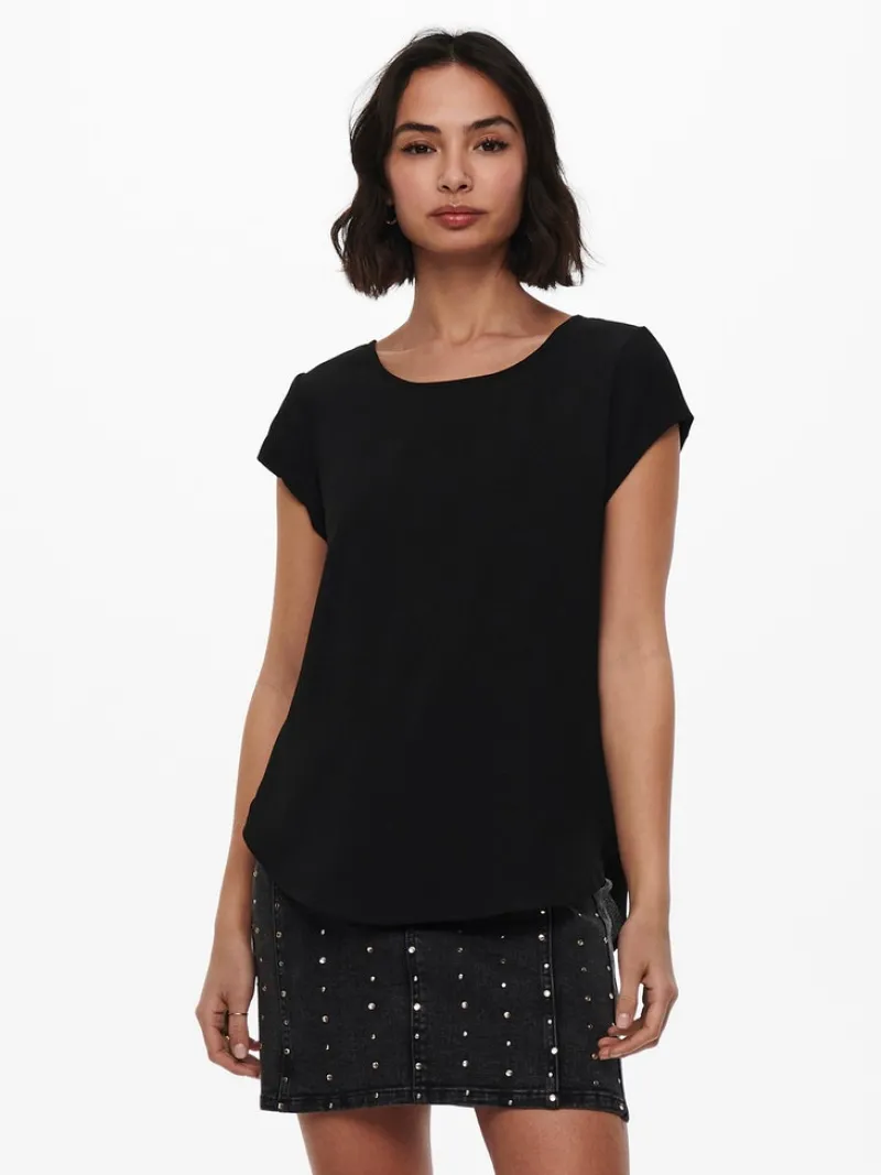 Only Blusen*ONLVIC S/S SOLID TOP NOOS WVN black1