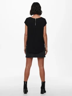 Only Blusen*ONLVIC S/S SOLID TOP NOOS WVN black1