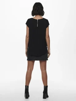 Only Blusen*ONLVIC S/S SOLID TOP NOOS WVN black1