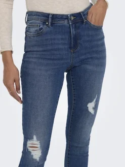 Only Jeans*ONLWAUW MID SK DESTROY DNM BJ209 Dark Blue Denim