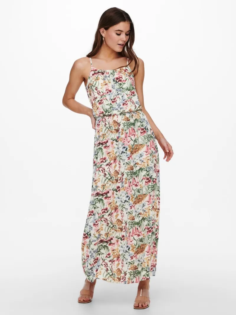 Only Kleider*ONLWINNER LIFE S/L MAXI DRESS NOOS WVN cloud dancer1
