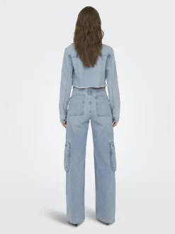 Only Jacken*ONLWONDER LS CROPPED DNM JACKET GUA NOOS Light Blue Denim