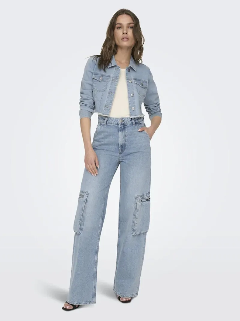 Only Jacken*ONLWONDER LS CROPPED DNM JACKET GUA NOOS Light Blue Denim