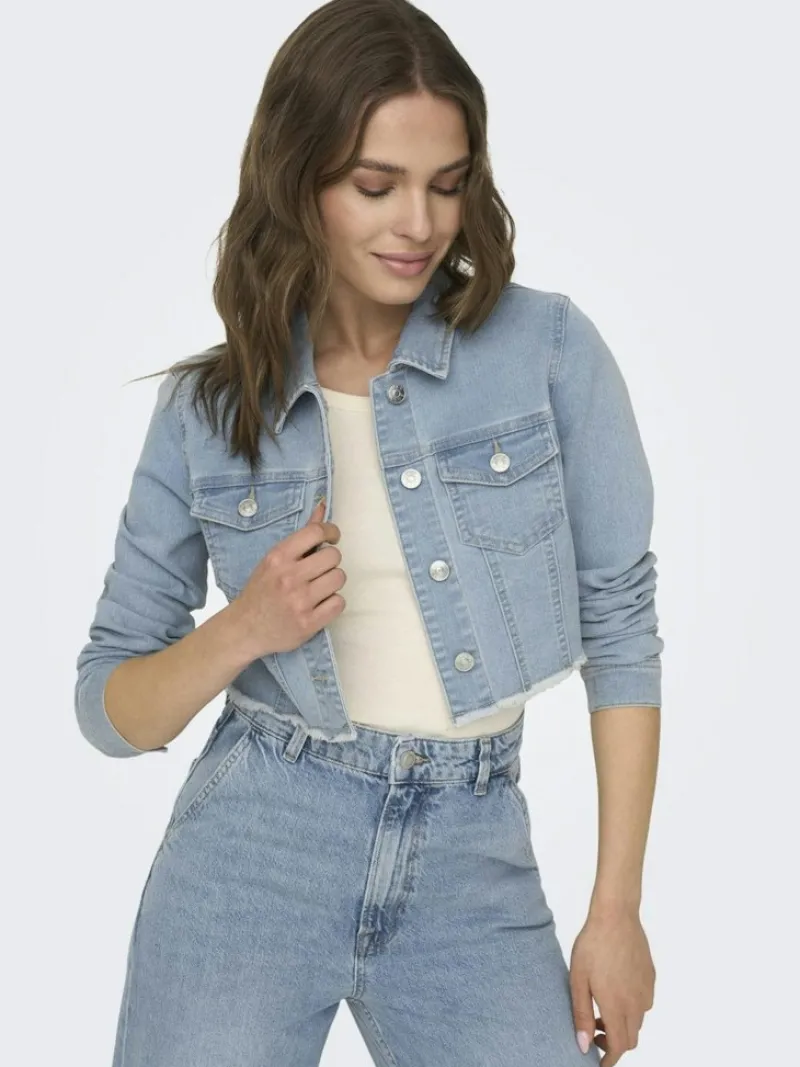 Only Jacken*ONLWONDER LS CROPPED DNM JACKET GUA NOOS Light Blue Denim