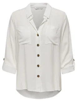 Only Blusen*ASMIN SHIRT L/S WVN NOOS Snow White