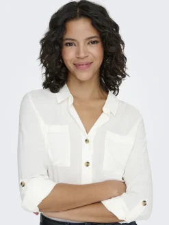 Only Blusen*ASMIN SHIRT L/S WVN NOOS Snow White