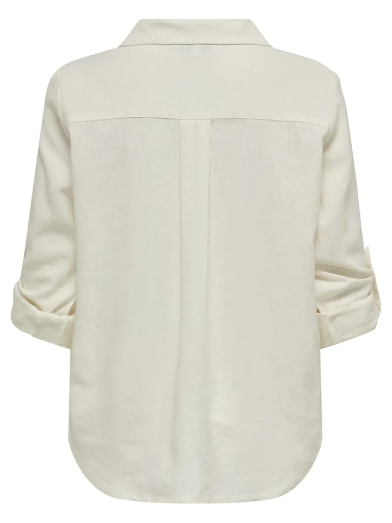 Only Blusen*ASMIN-CARO L/S LINEN SHIRT PNT NOOS Cloud Dancer