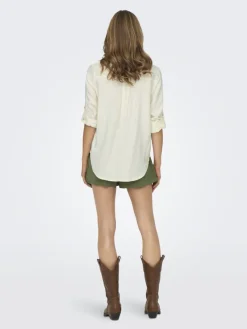 Only Blusen*ASMIN-CARO L/S LINEN SHIRT PNT NOOS Cloud Dancer