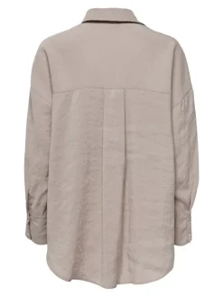 Only Blusen*ONLZAZIMA L/S LOOSE SHIRT WVN NOOS Silver Mink
