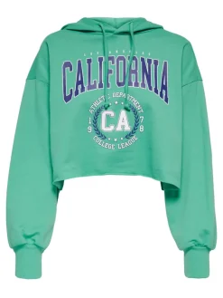 Only Pullover & Sweatshirts*ONLZOEY LS DREAMER CROPPED HOOD NN Winter Green