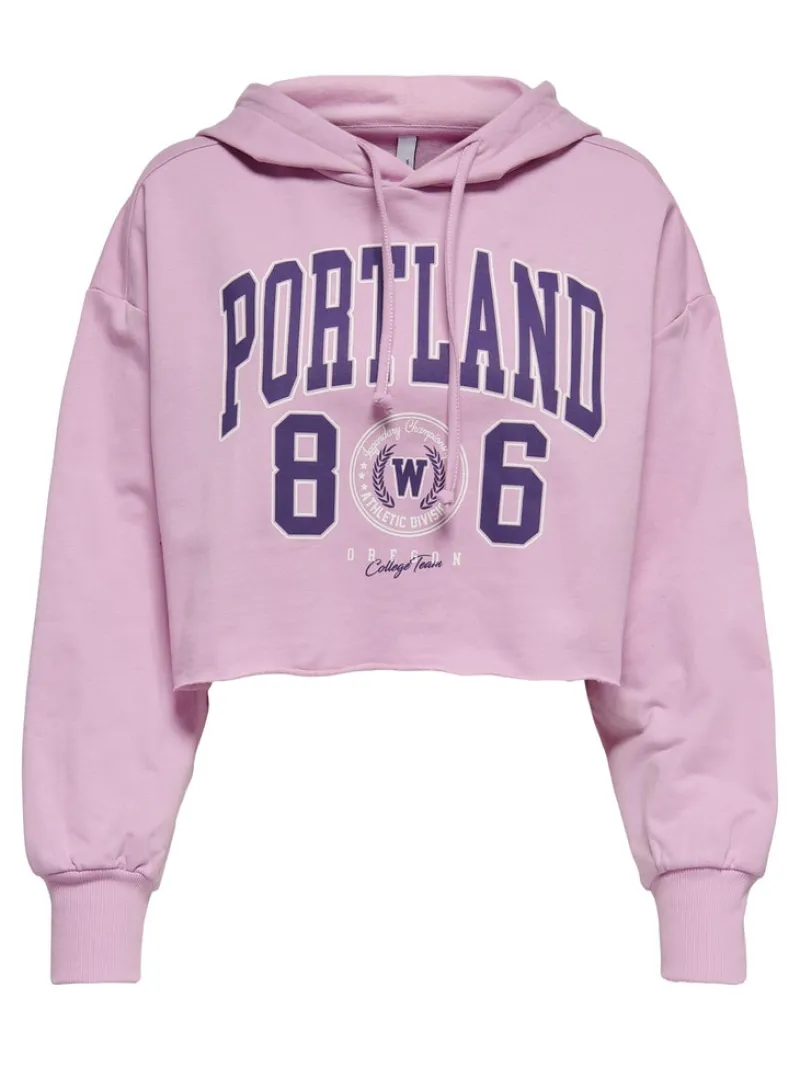 Only Pullover & Sweatshirts*ONLZOEY LS DREAMER CROPPED HOOD NN Chalk Violet
