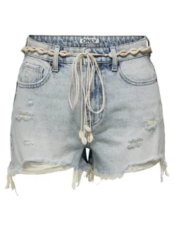 Only Shorts*ONLZUMA HW SHELL BELT DNM SHORTS BJ Light Blue Denim