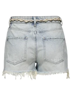 Only Shorts*ONLZUMA HW SHELL BELT DNM SHORTS BJ Light Blue Denim