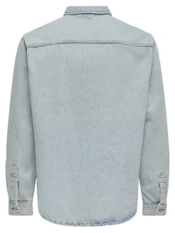 Only & Sons Hemden*ONSALP BOX TAI DNM JACKET Light Blue Denim