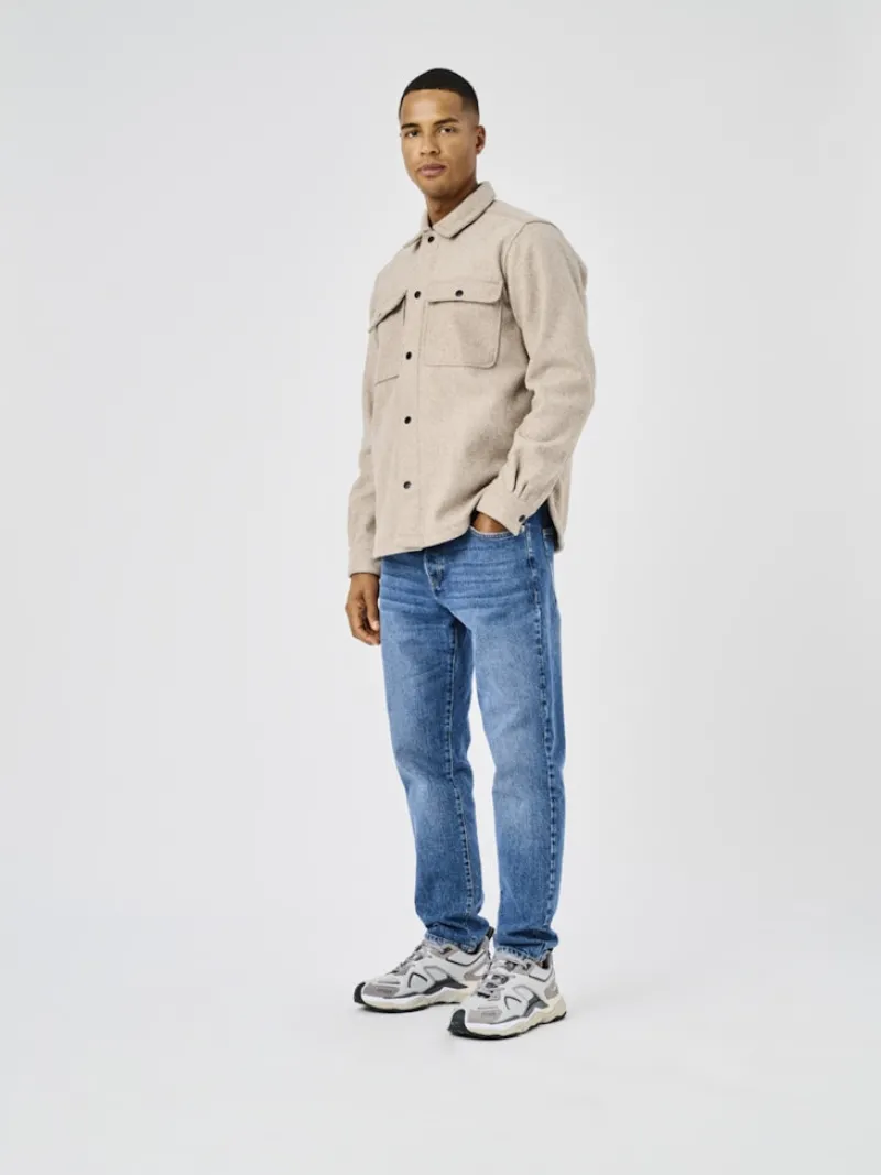 Only & Sons Hemden*ONSASH OVR WOOLEN LOOK PKT LS SHIRT NOOS chinchilla