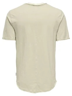 Only & Sons Shirts*ONSBENNE LONGY V-NECK SS TEE NOOS Silver Lining