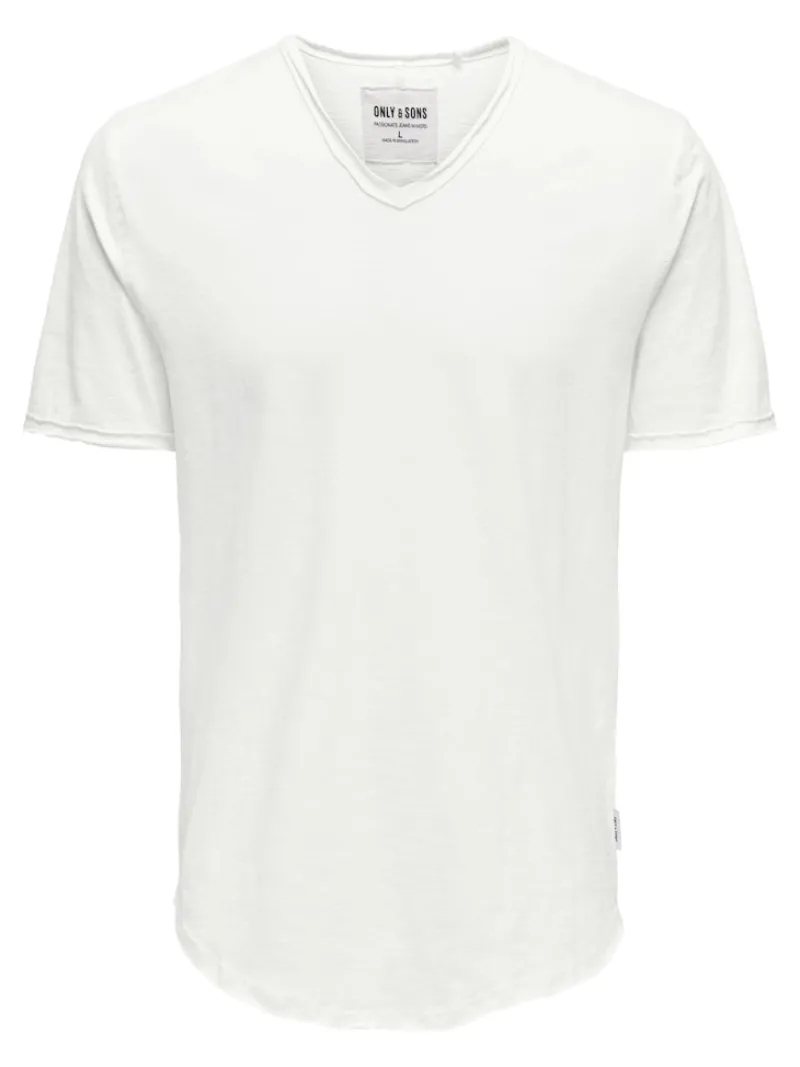 Only & Sons Shirts*ONSBENNE LONGY V-NECK SS TEE NOOS Bright White