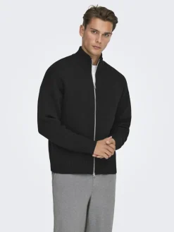 Only & Sons Pullover & Sweatshirts*ONSBLAKE DS HIGH NECK CARDIGAN KNIT NOOS Black
