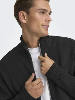 Only & Sons Pullover & Sweatshirts*ONSBLAKE DS HIGH NECK CARDIGAN KNIT NOOS Black