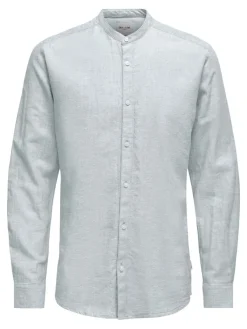 Only & Sons Hemden*ONSCAIDEN LIFE LS LINEN BLEND MAO NOOS Cashmere Blue