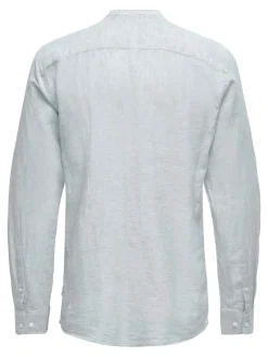 Only & Sons Hemden*ONSCAIDEN LIFE LS LINEN BLEND MAO NOOS Cashmere Blue