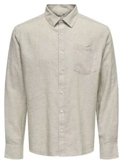Only & Sons Hemden*ONSCAIDEN LIFE RGLS 1PKT LINENBLEND NOOS chinchilla