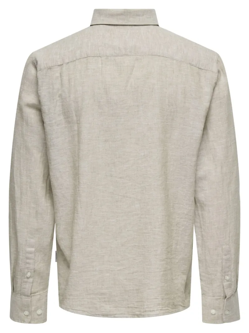Only & Sons Hemden*ONSCAIDEN LIFE RGLS 1PKT LINENBLEND NOOS chinchilla
