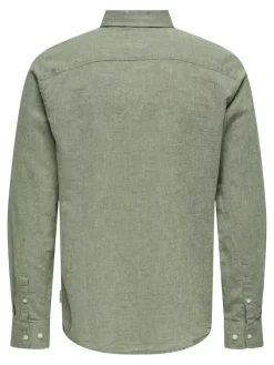 Only & Sons Hemden*ONSCAIDEN LIFE RGLS 1PKT LINENBLEND NOOS Swamp