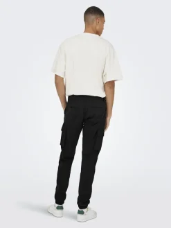 Only & Sons Hosen|Big Boys*ONSCAM STAGE CARGO CUFF LIFE 6687 NOOS Black