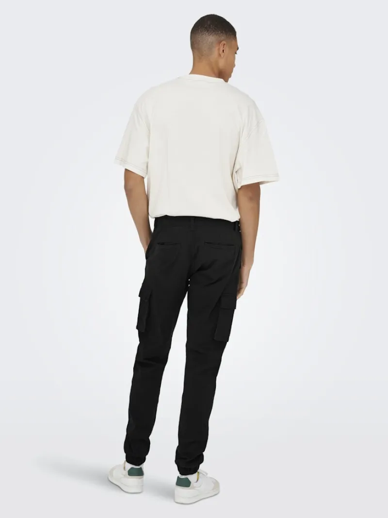 Only & Sons Hosen|Big Boys*ONSCAM STAGE CARGO CUFF LIFE 6687 NOOS Black