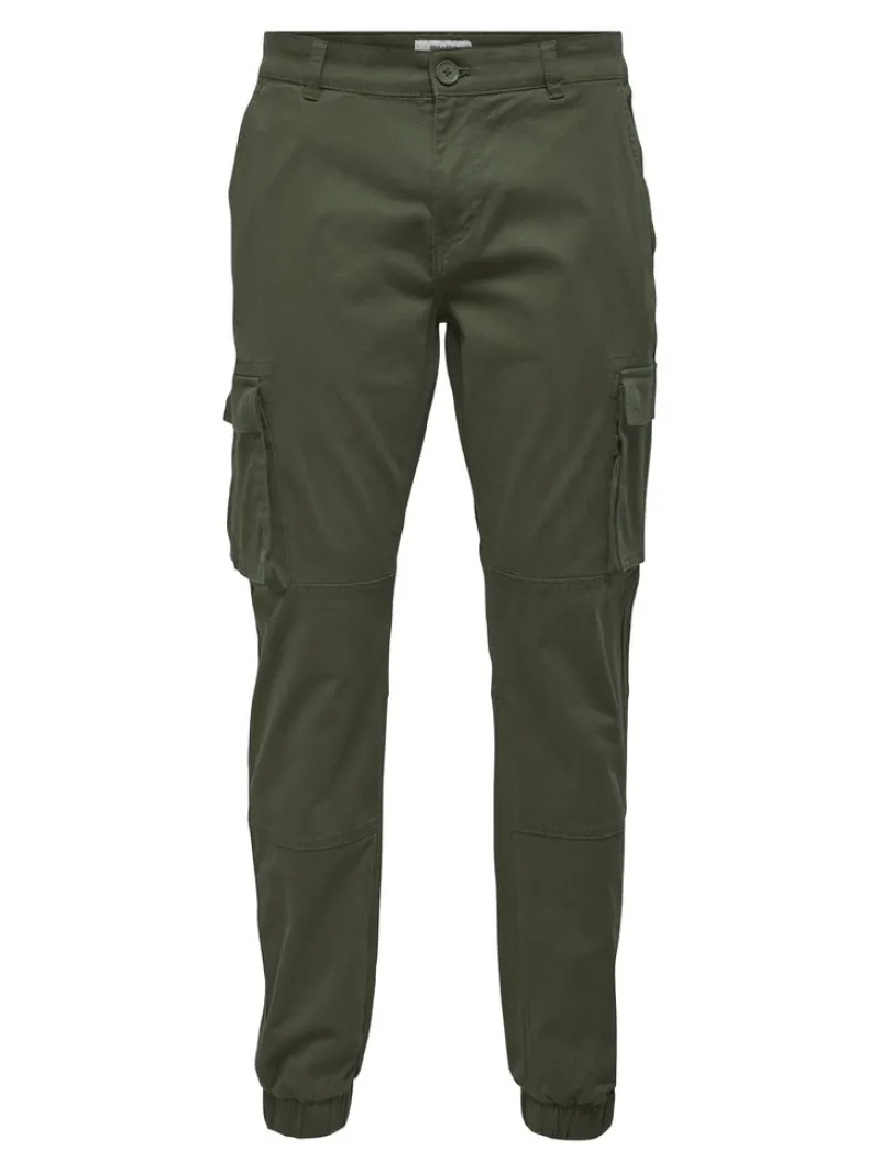 Only & Sons Hosen|Big Boys*ONSCAM STAGE CARGO CUFF LIFE 6687 NOOS Olive Night