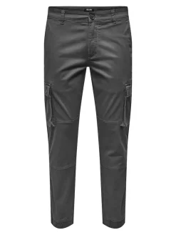 Only & Sons Hosen|Big Boys*ONSCAM STAGE CARGO CUFF LIFE 6687 NOOS grey pinstripe