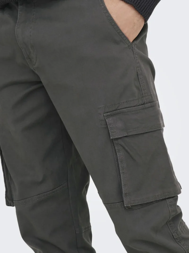 Only & Sons Hosen|Big Boys*ONSCAM STAGE CARGO CUFF LIFE 6687 NOOS grey pinstripe