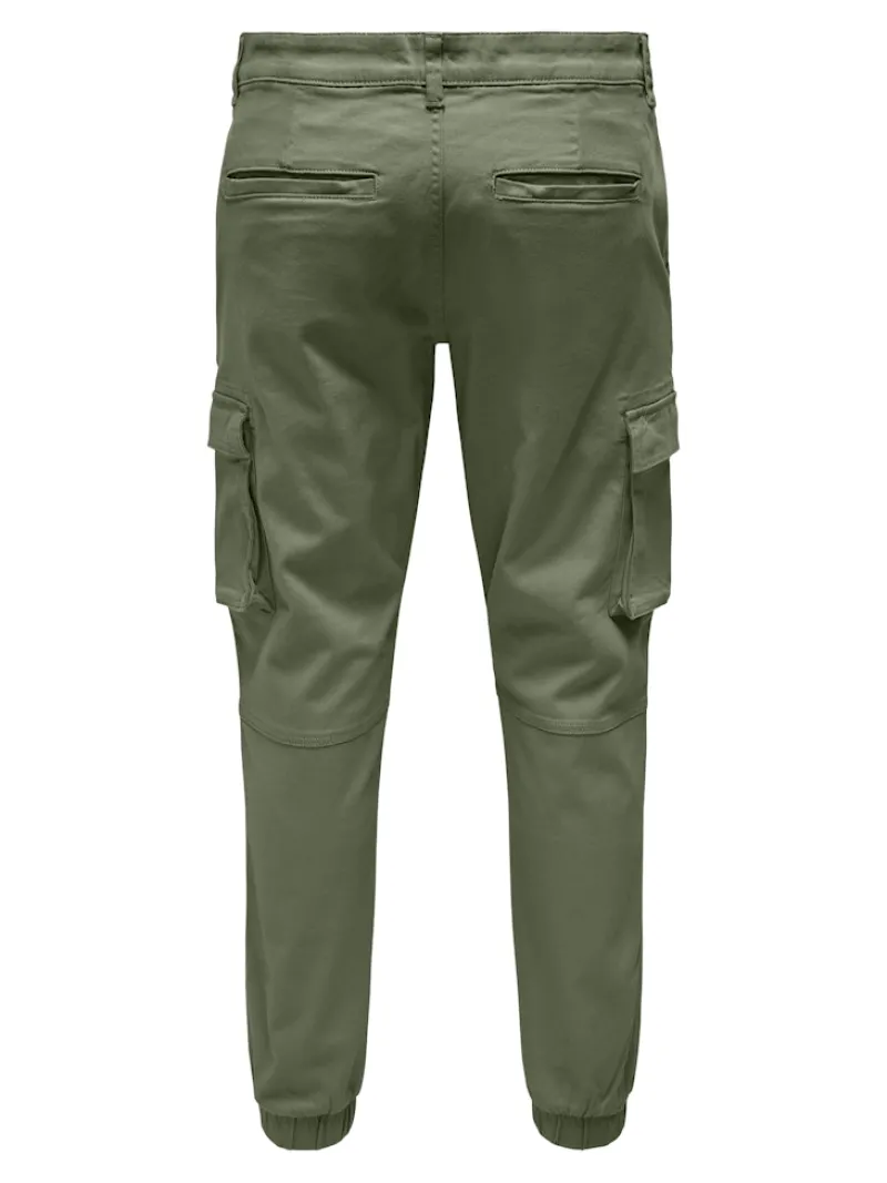 Only & Sons Hosen|Big Boys*ONSCAM STAGE CARGO CUFF LIFE 6687 NOOS Deep Lichen Green